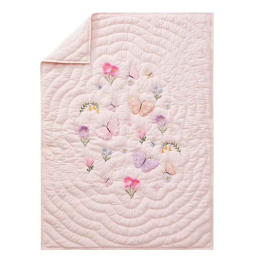 Pottery Barn Kids Wildflower Butterfly Toddler Quilt